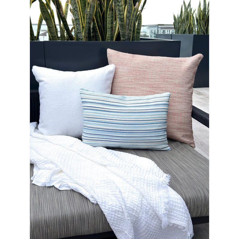 White Boucle 20x20 Indoor Outdoor Throw Pillow