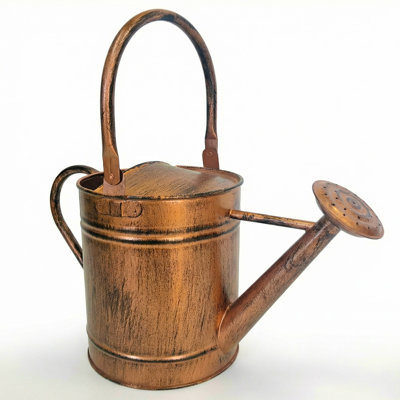 Gardenised 1-Gallon Steel Watering Can with Precision Long Spout for Controlled or Shower Watering Ideal for Indoor & Outdoor Plants Flowers & Houseplants, Copper