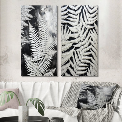 «White Ferns Serene Retreat - Ferns», ensemble de 2 reproductions d'art en métal