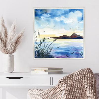 «Lake at Dusk» par Kristy riz, reproduction d'art sur toile encadrée