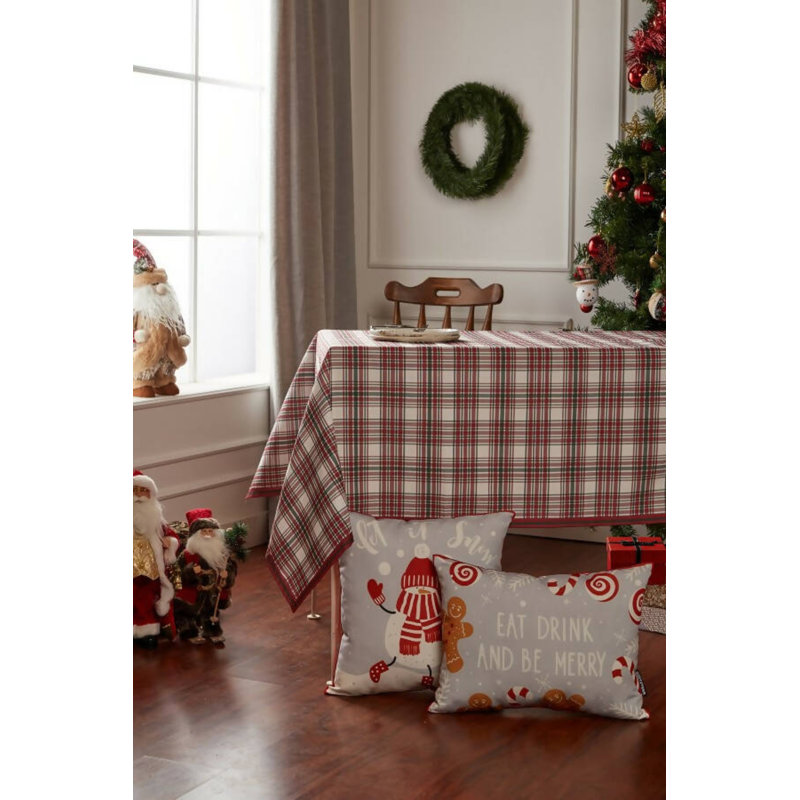 Plaid Holiday or Cookout Table Cloth, Rectangular, 55"x86"