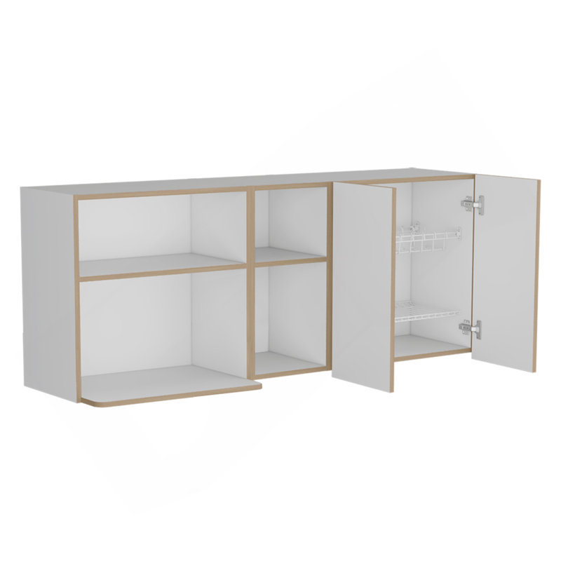 Armoire murale Nucla, blanc / chêne clair
