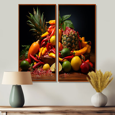 Caraïbes, fruits II - art mural traditionnel