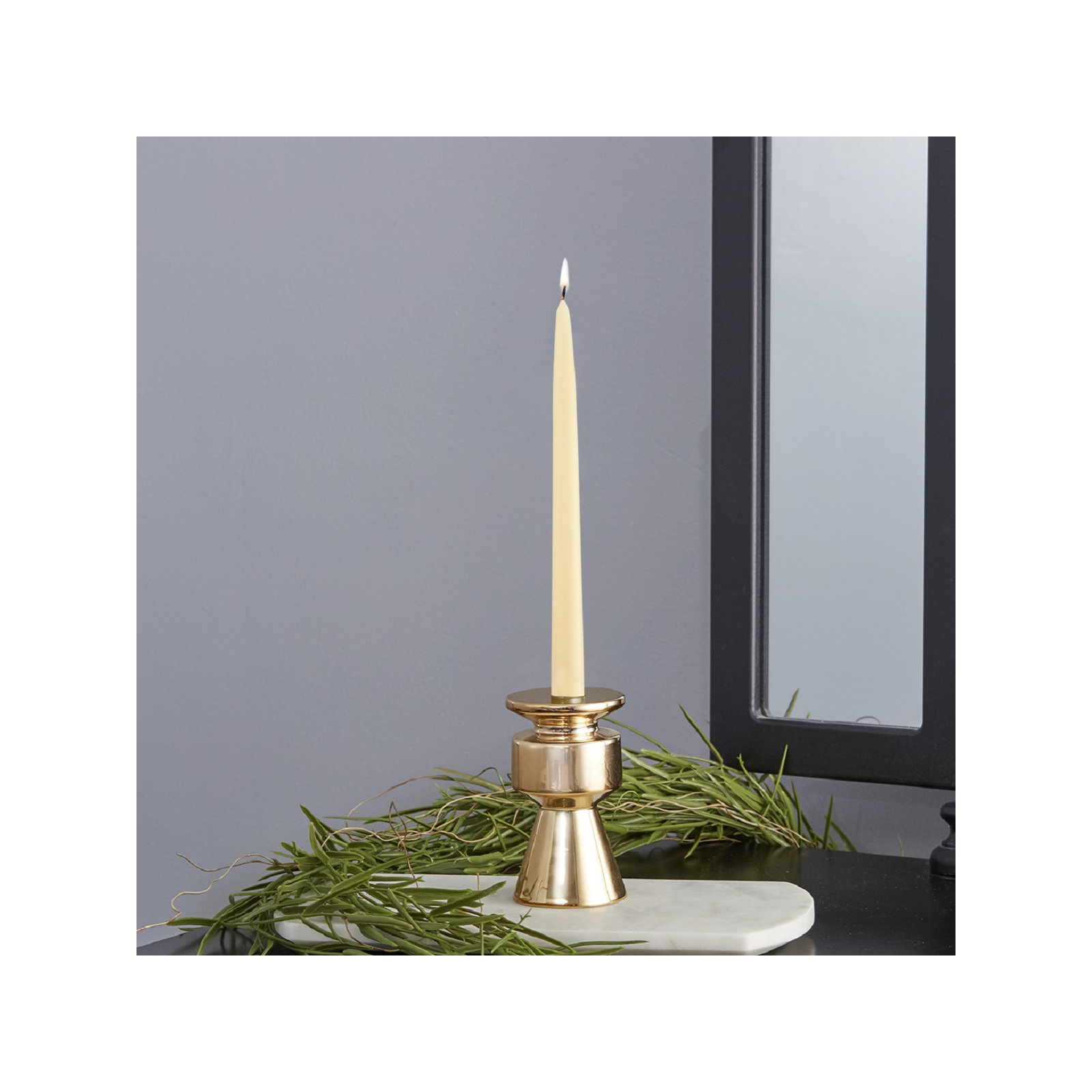 12 Piece Unscented Taper Candle Set, Buttercream, 9" H x 0.88" W x 0.88" D
