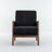 Quinze Mid Century Modern Upholstered Chenille Solid Wood Accent Armchair-152621365