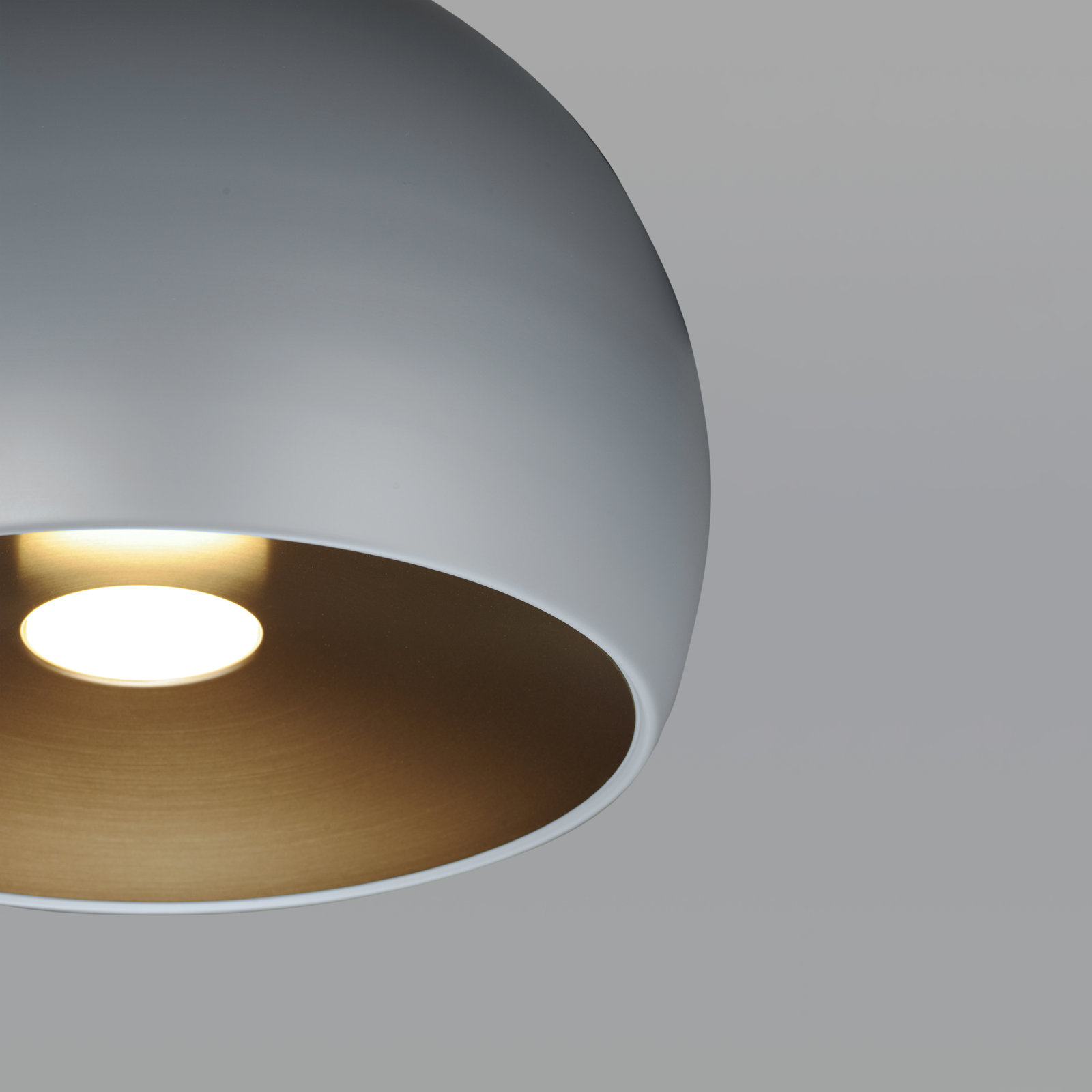 Nelle Single Light Metal Dimmable LED Pendant, 14.5" H x 19.75" W x 19.75" D, Dark Gray/Coffee