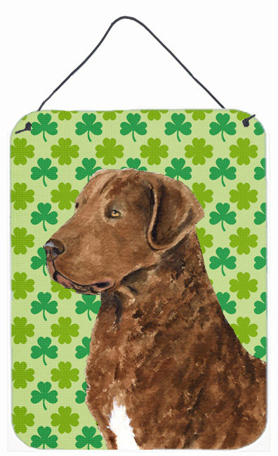 «St. Patrick's Day», reproduction de trèfle sur plaque, Retriever de la Baie de Chesapeake