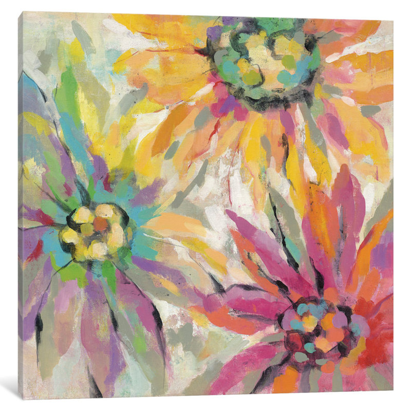 « abstract pétales i », reproduction d’art sur toile tendue, H 37 po x l 37 po x P 1,5 po