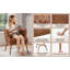 Fauteuil demi-tonneau en cuir 27,5 po Ladislao
