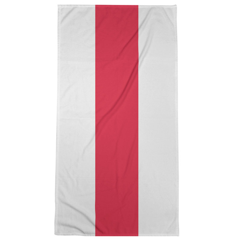 Cotton Blend Beach Towel, Off White/Red