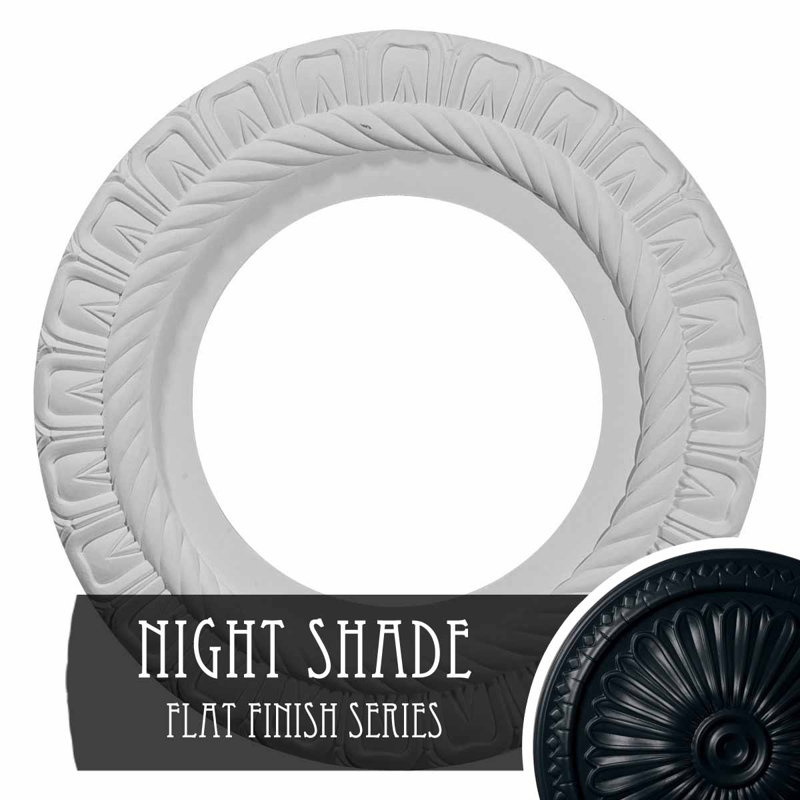 Médaillon de plafond Endurathane Claremont, diamètre extérieur de 10 5/8 po x P 5 3/4 po x P 1/2 po (convient aux auvents jusqu'à 7 po), finition de l'abat-jour peint à la main
