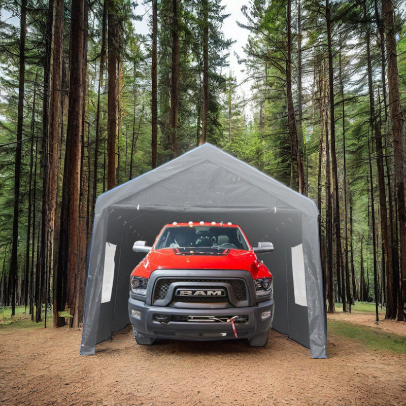 Abri pour voiture 12 x 20 pieds, Gray, Cette toile d'ombrage triangulaire de 12 pi l 8 pi