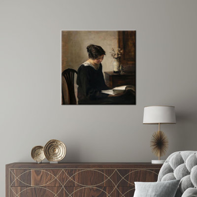 Personalized Gift For Dad Featuring Lady In Black 3D Canvas Art With Reading Woman Design Ideal As Reproduction Wall Decor Or Framed Wall Art To Enhance Home Aesthetics