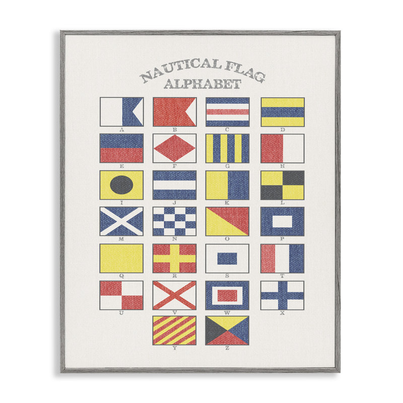«Nautical Flag Alphabet» par Amalie, impression, H 14 po x l 11 po, Estampe numérique Farmhouse