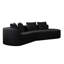 Canapé modulaire 112 pouces 4 places en chenille de 112 po de couleur noire avec coussins décoratifs, siège confortable pour regarder la télévision, mousse haute résilience, aucun assemblage requis, très grand et spacieux-1581170197-1581170187