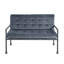 Causeuse en velours gris et finition gris sable