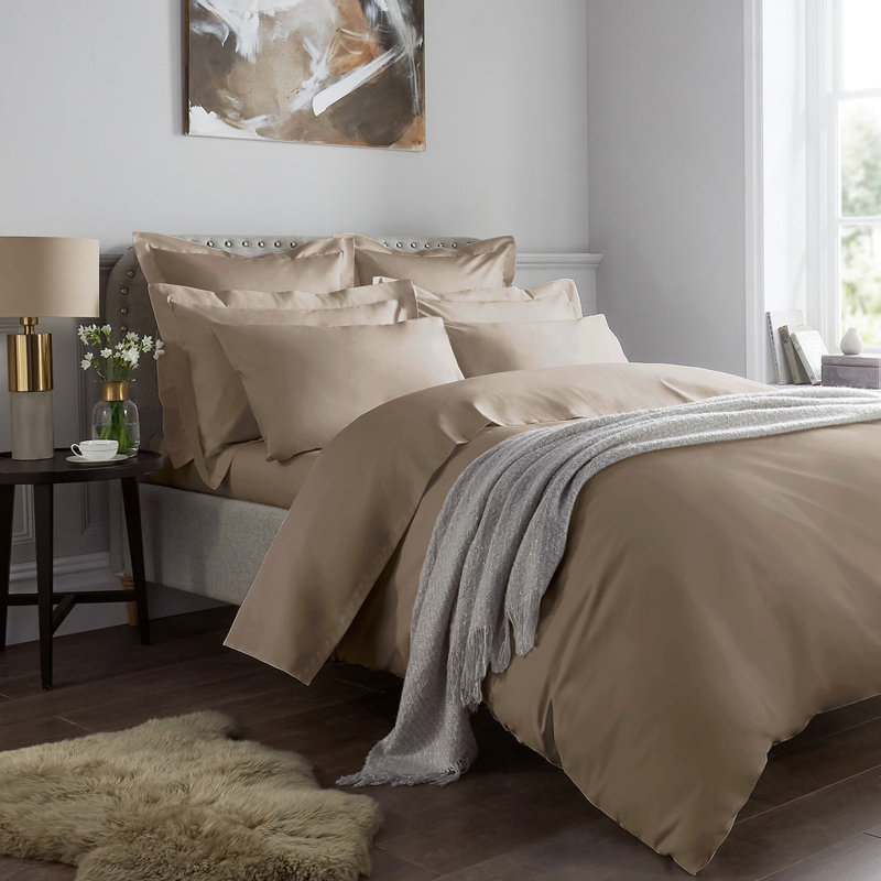 1000 Thread Count Sateen Oxford Pillowcase, Flax