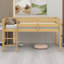 Lit mezzanine bas en bois avec échelle