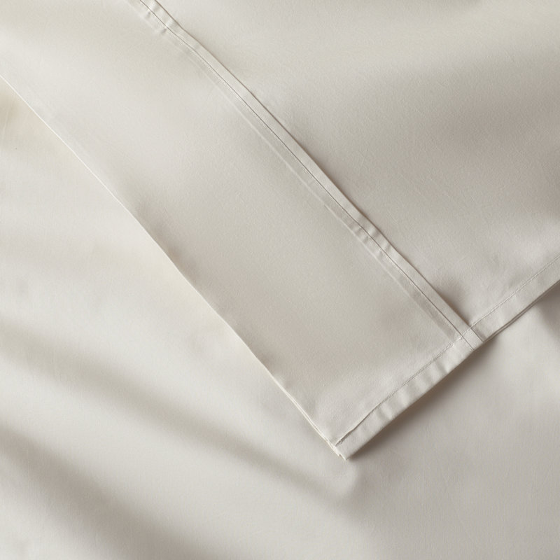 Coyer Classic Cotton Percale Pillowcase Set, Ivory, Standard - 2 Standard Pillowcases