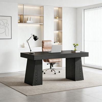 55" Executive Desk, Modern Wood Computer Desk For Home Office