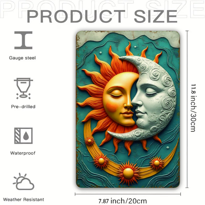Panneau mural rétro en aluminium 12 po x 8 po, plaque murale rustique, plaque décorative résistante aux intempéries