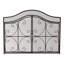 Barrière de foyer, fer, 2 portes, H 32,03 po x l 43,25 po, pare-feu ornemental contemporain avec détails, facile d'accès, mat