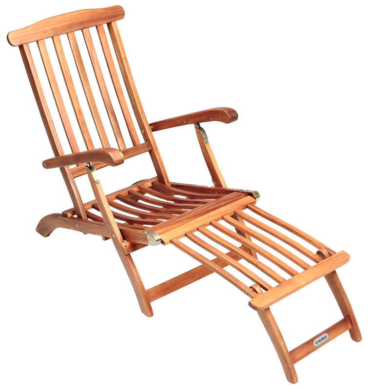 Gaylene 169cm Long Reclining Acacia Single Chaise