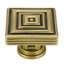 INNSBRUCK SQUARE KNOB IN FLORENTINE GOLD PLATE