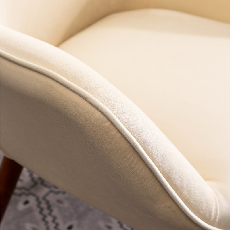 Chaise en velours blanc avec capitonnage à boutons - Pieds en bois massif, rembourrage en mousse de luxe et pieds soyeux, siège confortable