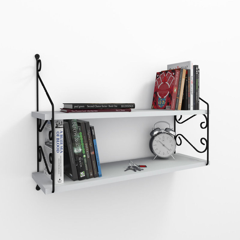 Laplante 2 Piece Accent Shelf with Adjustable Shelves, White