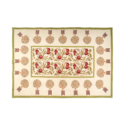 Nappe Orange Tree - rouge / vert - 71 po x 128 po