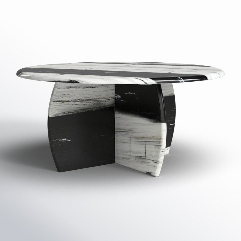 Marble Top Coffee Table, Black/White