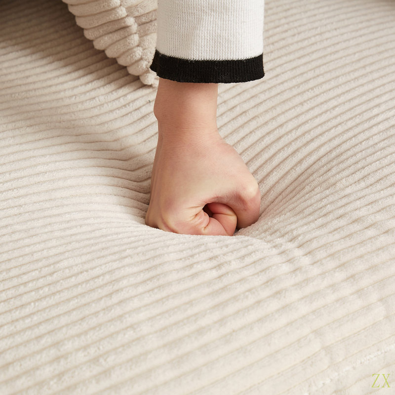 Canapé en L surdimensionné avec méridienne Luxe, Velours côtelé beige