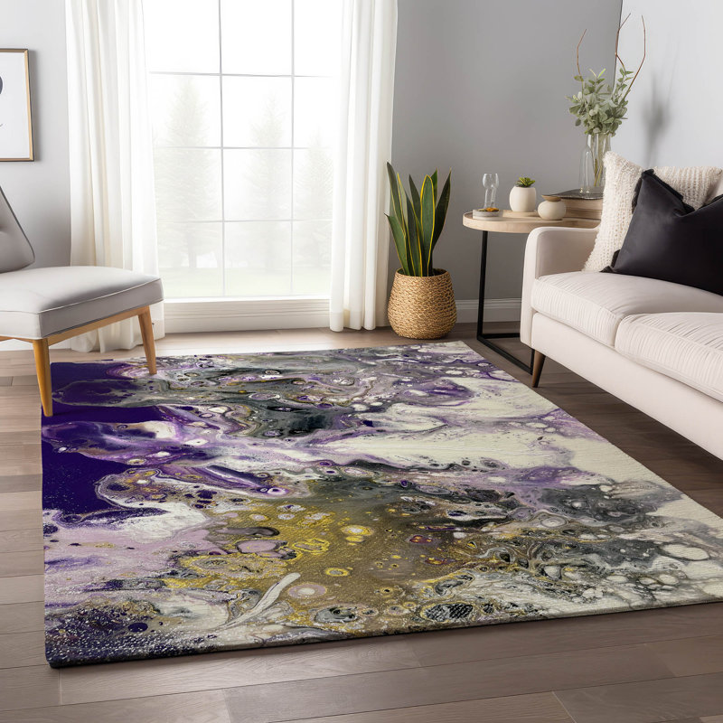 Premium Machine Washable Chananya Amethyst Rug, Rectangle 8' x 10'