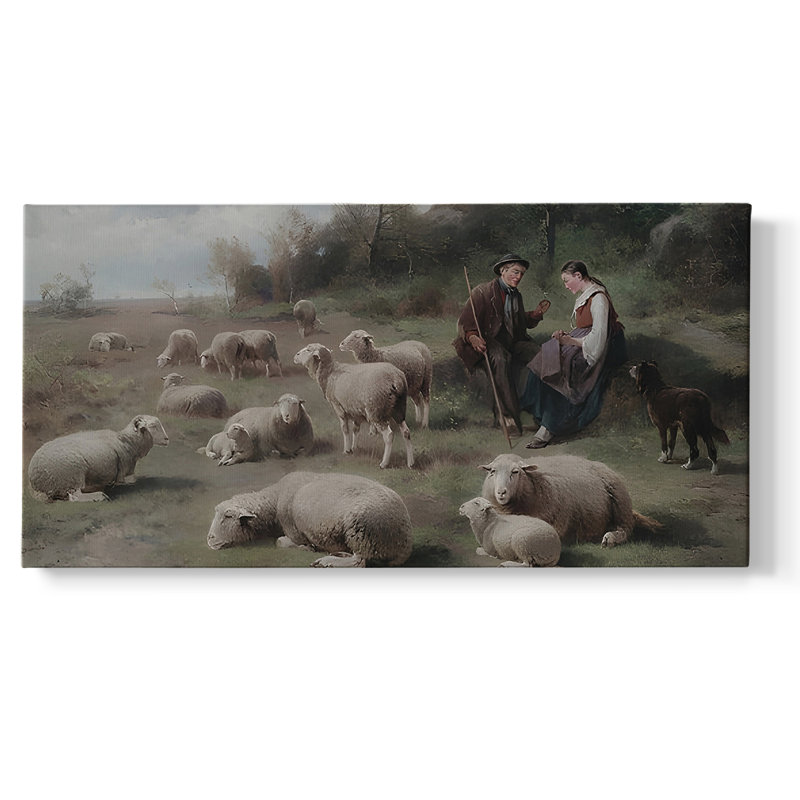 «Landscape Series» -CCCLLXXVII - Toile tendue avec châssis encadré - Prêt à être accroché, H 25 po x l 49 po, Doré