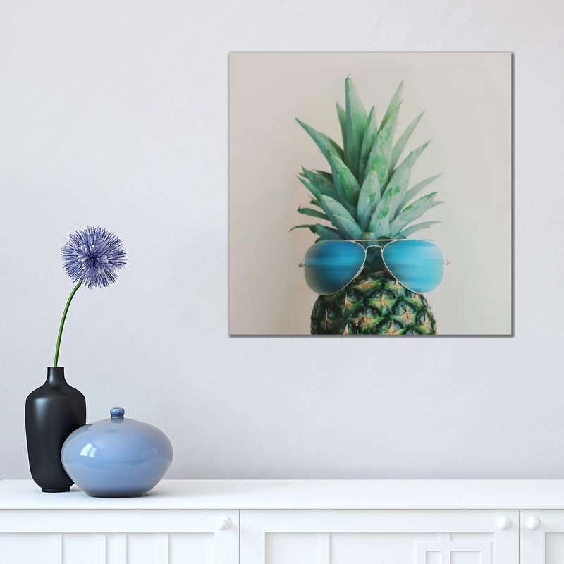 Pineapple In Paradise by Chelsea Victoria - Print on Canvas, No Frame, 45.72 cm H x 45.72 cm W x 1.91 cm D