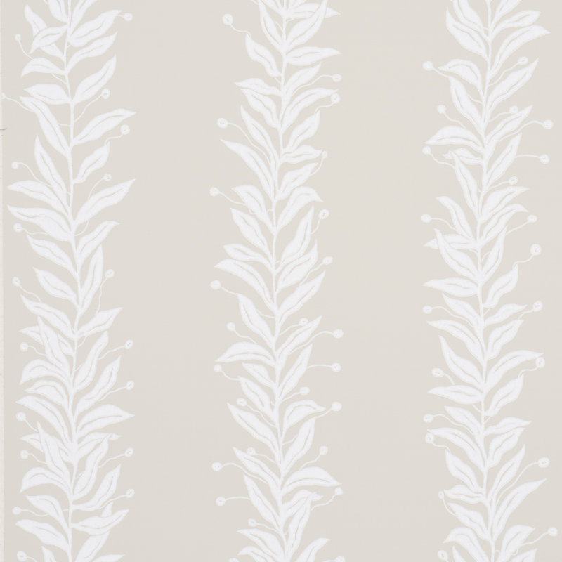 Schumacher x Marian Mcevoy Tendril Stripe Wallpaper, Natural