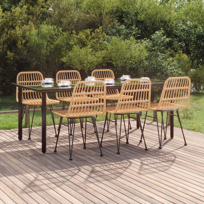 Ensemble repas d'extérieur Anayat, Brun, 6, L 63 po x l 31,5 po x H 29,1 po