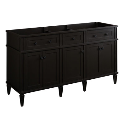 60"" Elmdale Double Vanity - Charcoal Black - Vanity Cabinet Only -  Signature Hardware, 483565