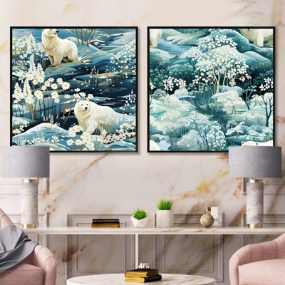 Arctic Majesty Polar Bear - Animals Bear Square Collage Set Of 2