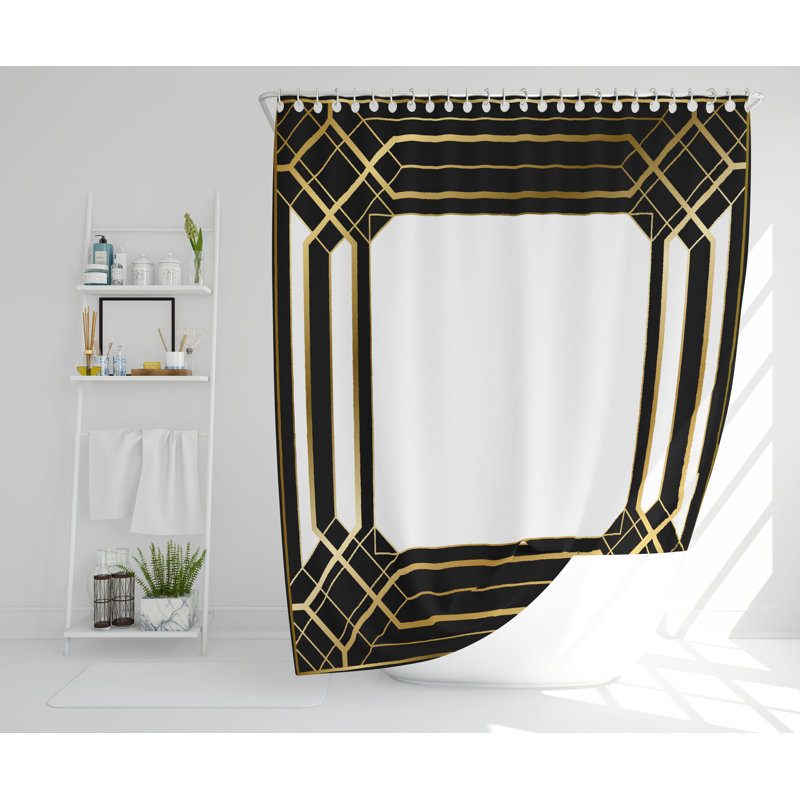 Kittie Polyester Shower Curtain Set, 168cm H x 168cm W