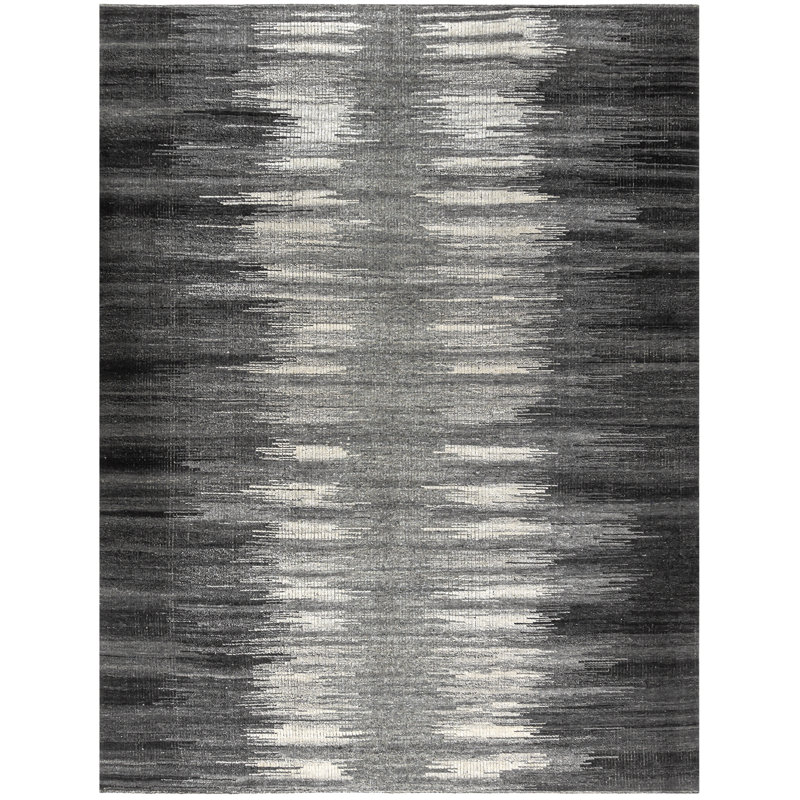 Tapis modernes gris Ikat Design Zoe Rose Hi Lo