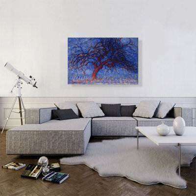 «Evening Red Tree 1908» par Piet Mondrian, reproduction d'art sur toile tendue
