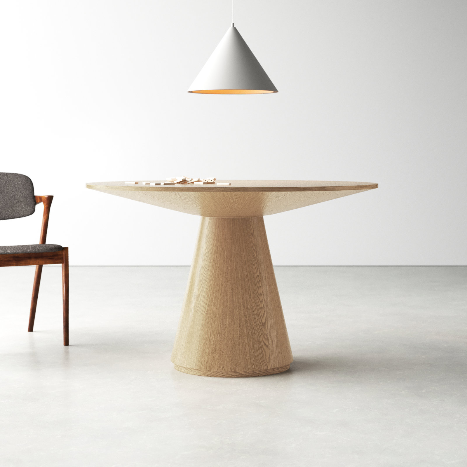 Royale 71" Dining Table, 29.5" H x 47" W x 47" L, Oak
