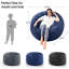 Memory Foam Filled Bean Bag Chair With Soft Removeable Cover - Convertible Bean Bag Bed-654138839-654138838