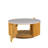 Faux White Marble Round Coffee Table With Storage Natural/Faux White Marble See Below
