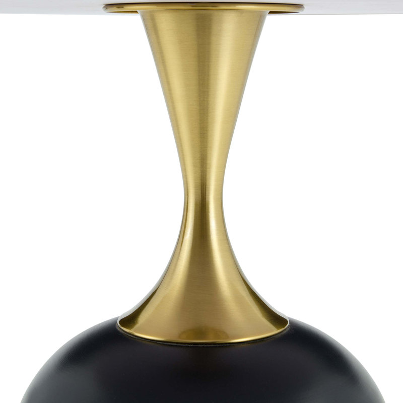 Table d'appoint circulaire avec base en métal, Noyer