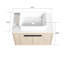 Meuble-lavabo moderne - fixation murale 30 po, chêne blanc avec lavabo en céramique, porte à fermeture silencieuse avec porte souple, rangement abondant