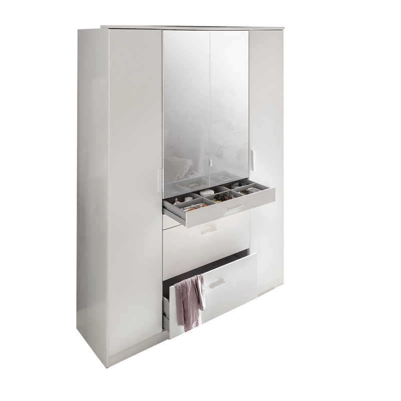 Gyanni 4 Door Manufactured Wood Wardrobe, White