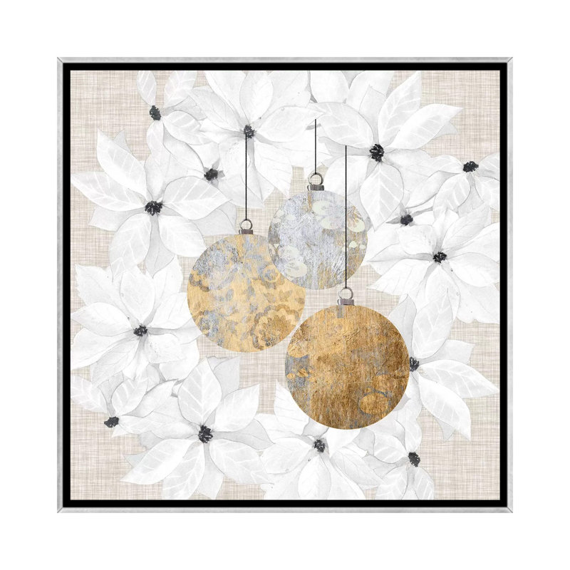 «Soph sophistiqué Noël III» par Grace Popp - impression, Pas de tapis, H 37 po x l 37 po x P 1,5 po, Toile avec cadre argenté